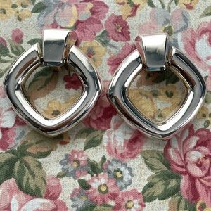 Chunky Sterling Silver Clip On Earrings